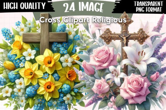 Download Cross Clipart Religious Clipart Floral - Religious clipart Collection
