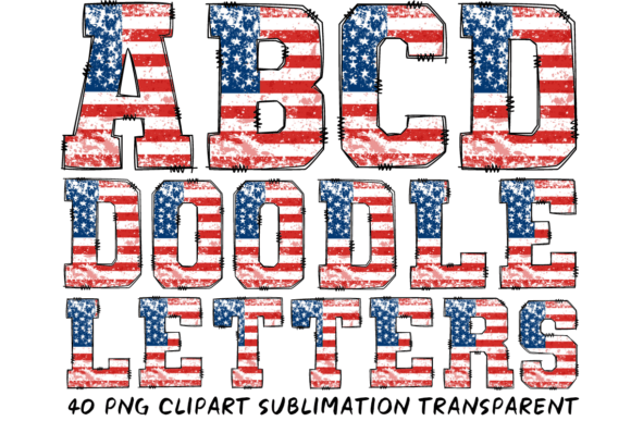 Download Amrican Flag Grunge Alphabet Doodle - Grunge alphabet Collection