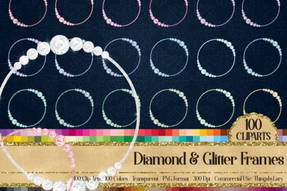 Download Diamond Glitter Circle Frames PNG - Diamond Collection