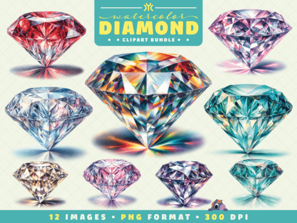 Download Watercolor Diamond Clipart - Diamond Collection