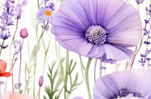 Download Soft Watercolor Wildflower Garden Collec - Soft watercolor Collection