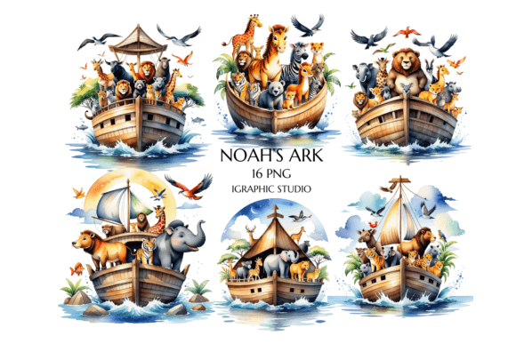 Download Watercolor Noah's Ark, Religious Clipart - Religious clipart Collection