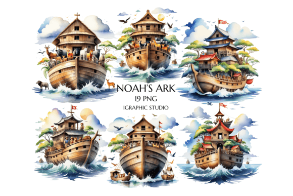 Download Watercolor Noah's Ark, Religious Clipart - Religious clipart Collection