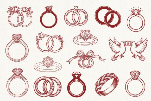 Download Diamond Wedding Ring SVG &amp; PNG Bundle - Diamond Collection