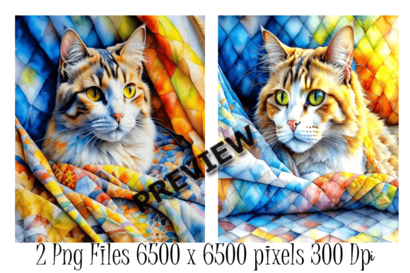 Download Cats in Soft Watercolor Set of 2 - Soft watercolor Collection